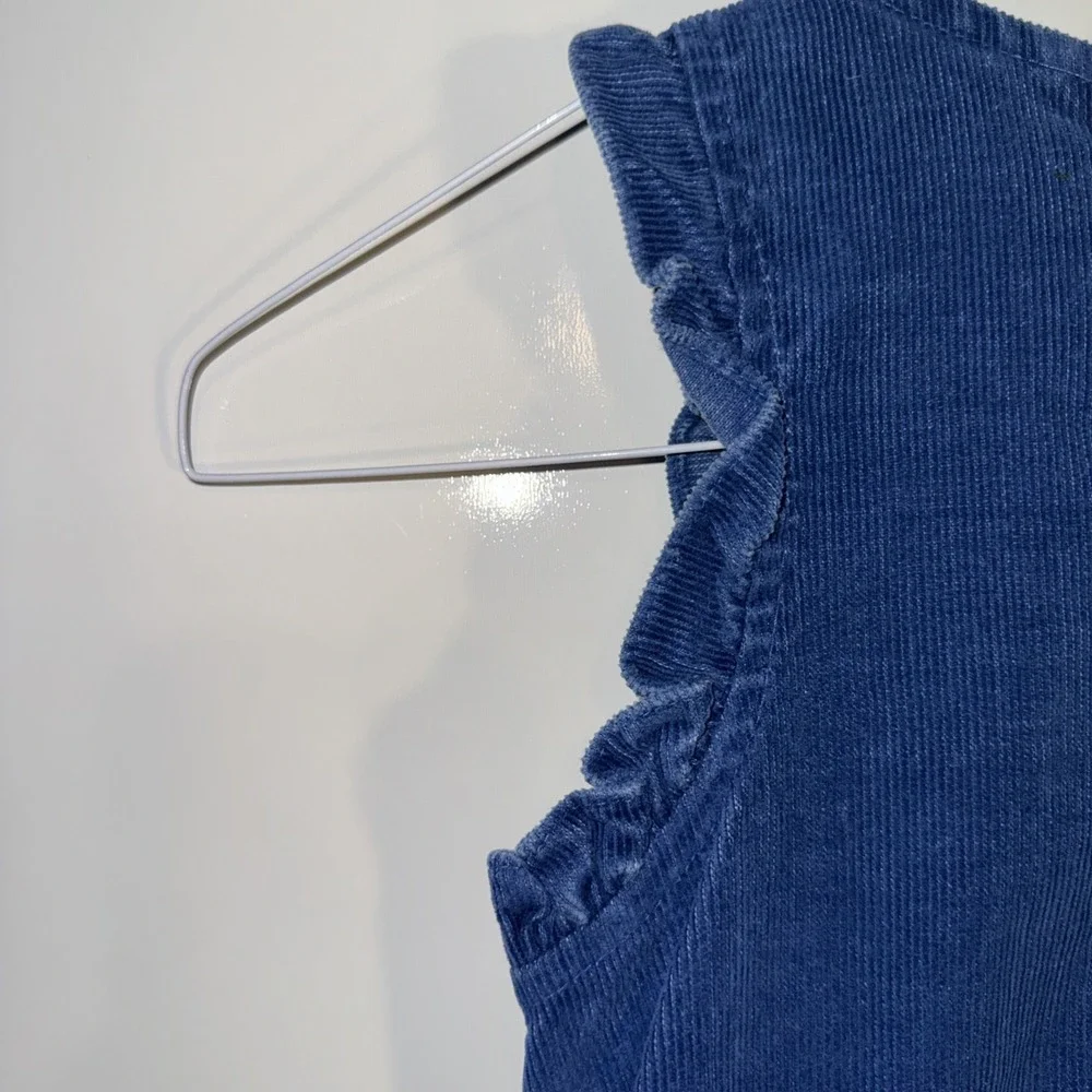 Vintage Key To Fashion Coming Thing Girls Size 6 Blue Corduroy Dress Casual Flaw